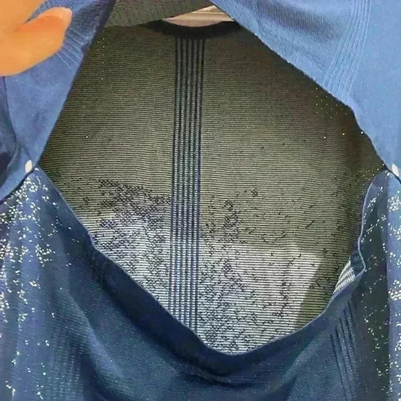 NWT Womens Nike Dri-FIT ADV Short-Sleeve Aura Blue White Open-back Size L - Picture 5 of 9